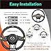 Car Steering Wheel Cover Compatible with Mazda All Models, Microfiber Leathr Covers Carbon Fiber Wrap Steering Wheel Decorative Accessories