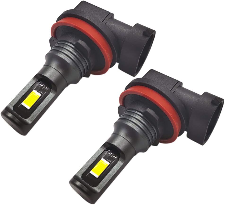 Ruiandsion Żarówki przeciwmgielne LED H11, 10-30 V, super jasne chipsety COB 2SMD, H8, zamiennik żarówki przeciwmgielnej do samochodu, białe