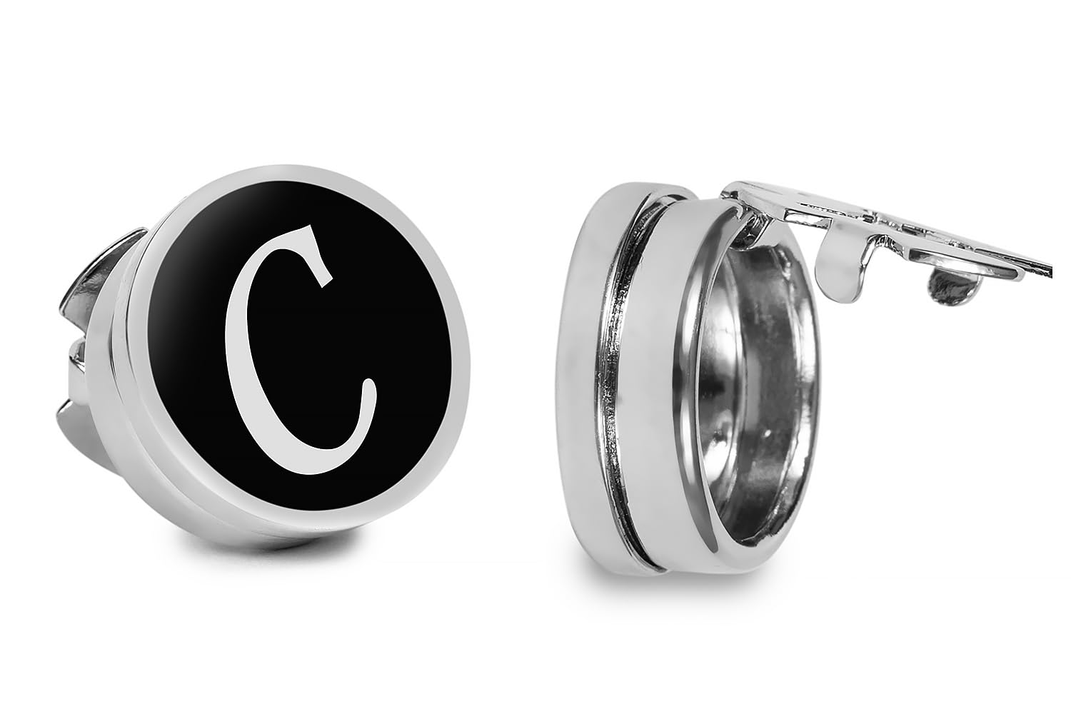 MEDIO PAR Cubreboton Letra en Negro Regalo para el Padrino Cubrebotones Gemelos Originales Para Camisas | Para Hombres y Niños | Regalos Para Bodas y Otros Eventos