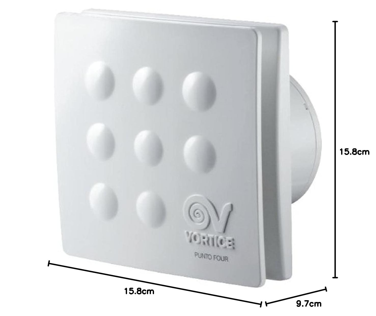 Vortice MFO100/4 11145 Aspiratori elicoidali da muro 10CM, Senza timer, 15 W, Bianco