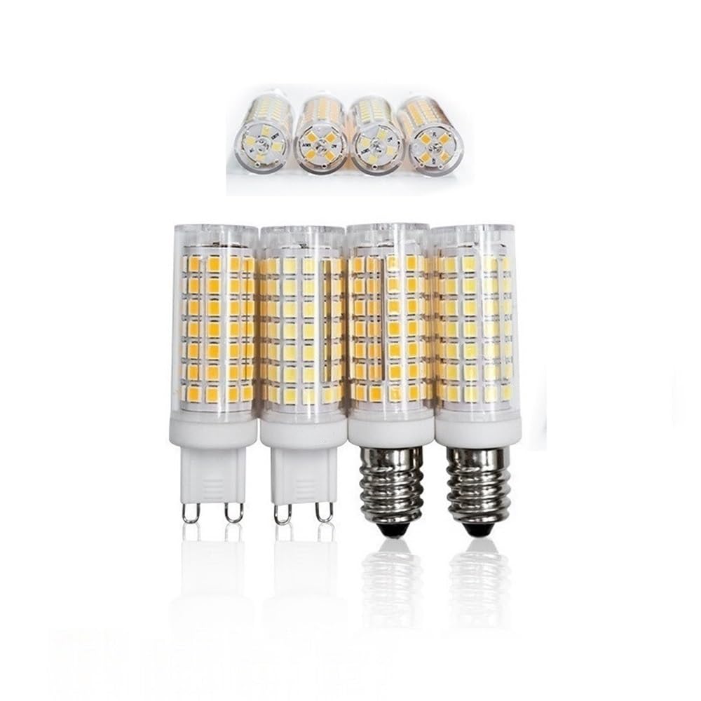 RZL Lighting, Confezione da 10 lampadine a LED a mais AC220V E14/G9 6W 88Leds-2835SMD Lampadario dimmerabile senza sfarfallio(Cold White,G9)
