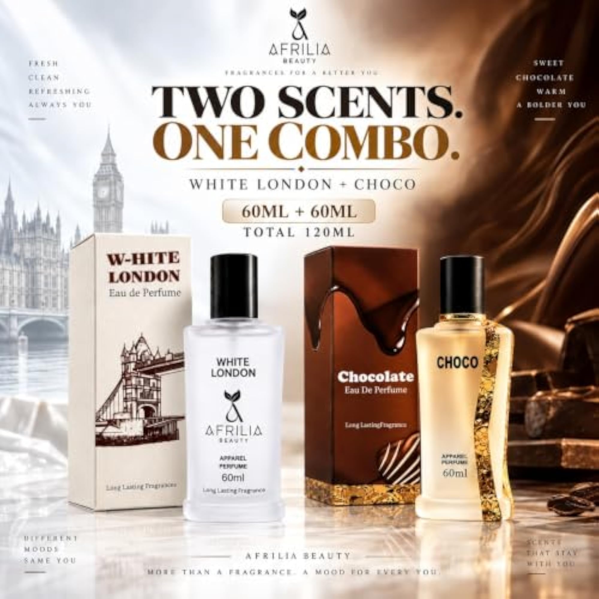White London & Chocolate Eau De Perfume Set, 60ml x 2