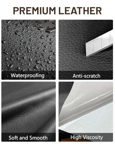 BOUYEER Leather Repair Patch Tape Kit,Self Adhesive Leather Repair for Sofa，Car Seat,Office Chair,Furniture,Jacket,Waterproof Strong Adhesive Vinyl Repair Kit. 16 in x 31 in,Light Brown — view 5