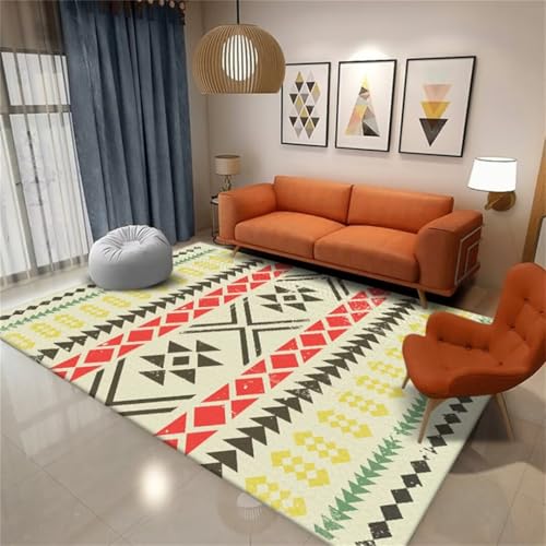 Tapis de canapé carré géométrique gris jaune Atmosphera - 2