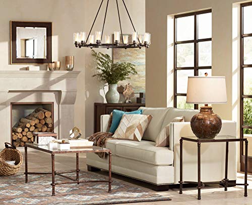 Gannon 23" Wide Glass And Mirror End Table #TOP1