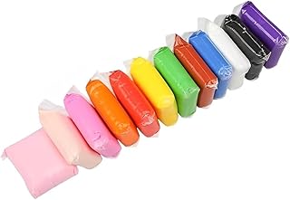 مجموعة صلصال يجف بالهواء للاطفال - تتضمن 12 لون - ناعمة وخفيفة الوزن، مثالية للحرف اليدوية والمشاريع الفنية واللعب الابداعي (عبوة واحدة)