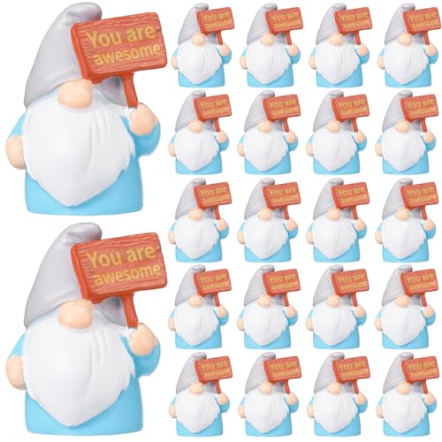Seenelling 24 Pcs Mini Resin Gnomes Figurine Miniature Tiny Fairy