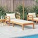 vidaXL Akazienholz Massiv Sonnenliege mit Cremeweißen Kissen Gartenliege Holzliege Gartenmöbel Liege Relaxliege Saunaliege Strandliege