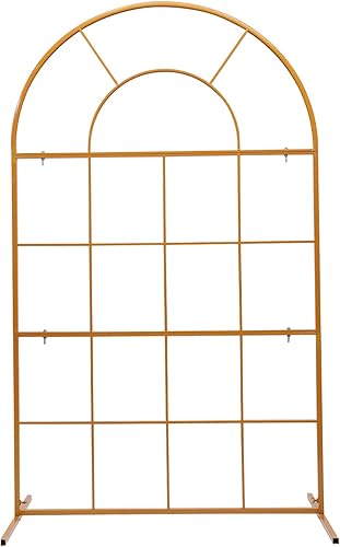 Soporte de telón de fondo de arco de boda de 3.9 x 6.6 pies, soporte de arco de globos de metal, arco de boda dorado, marco de arco de globos para