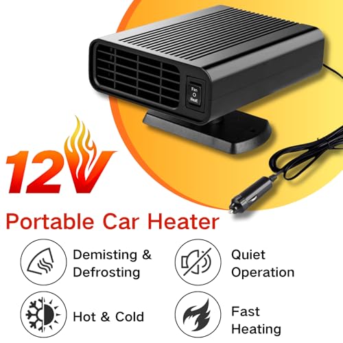 Car Heater 12V/150W, 2026 New Upgraded Portable Car Heater Fast Heating for Vehicle for Winter, Plug into Cigarette Lighter 360 Degree Rotation Defroster Defogger for Car Windshield - Image 3