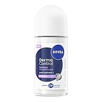 NIVEA Deodorante Roll on Derma Control Restore 50 ml, Deodorante donna antitraspirante per una protezione 72h, Formula senza alcool con Acido Ialuronico e Vitamina E per la cura della pelle sensibile