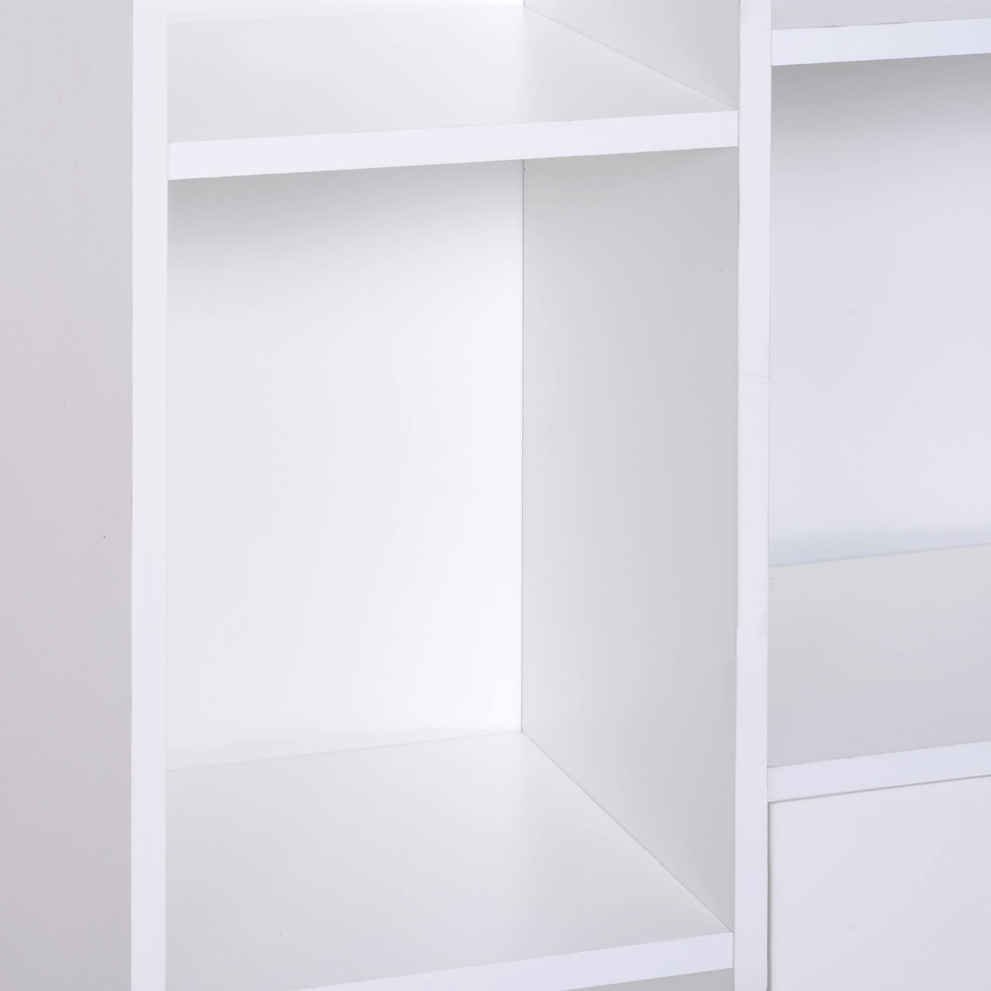 HOMCOM Libreria Scaffale Salvaspazio con 2 Porte 80x23.5x123cm Bianco | Design Moderno, da Salotto, Pannelli di Particelle