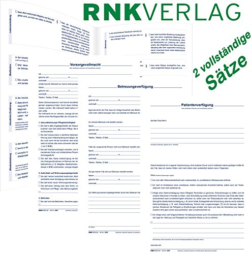 précaution vordrucke RNK geprüft, Patientenverfügung, 2 Sätze