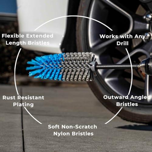 RotoScrub Long Reach Wheel Brush for Drill