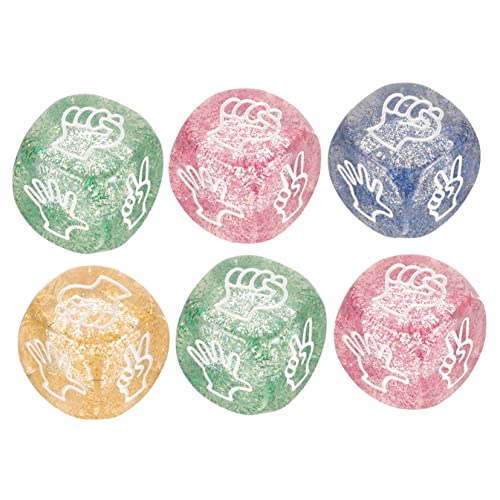 Yardwe 6piezas Dados De Purpurina Estampados para Mesa De Fiesta Juguetes Creativos Accesorios Portátiles para Dados De Juguete para Diseños De para Fiestas Suministros para