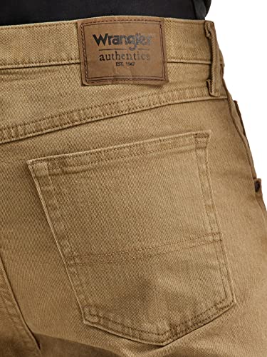 Image of Wrangler Authentics Men's Big & Tall Classic 5-Pocket Regular Fit Jean, Khaki Flex, 44W X 32L, Khaki, 44W x 32L