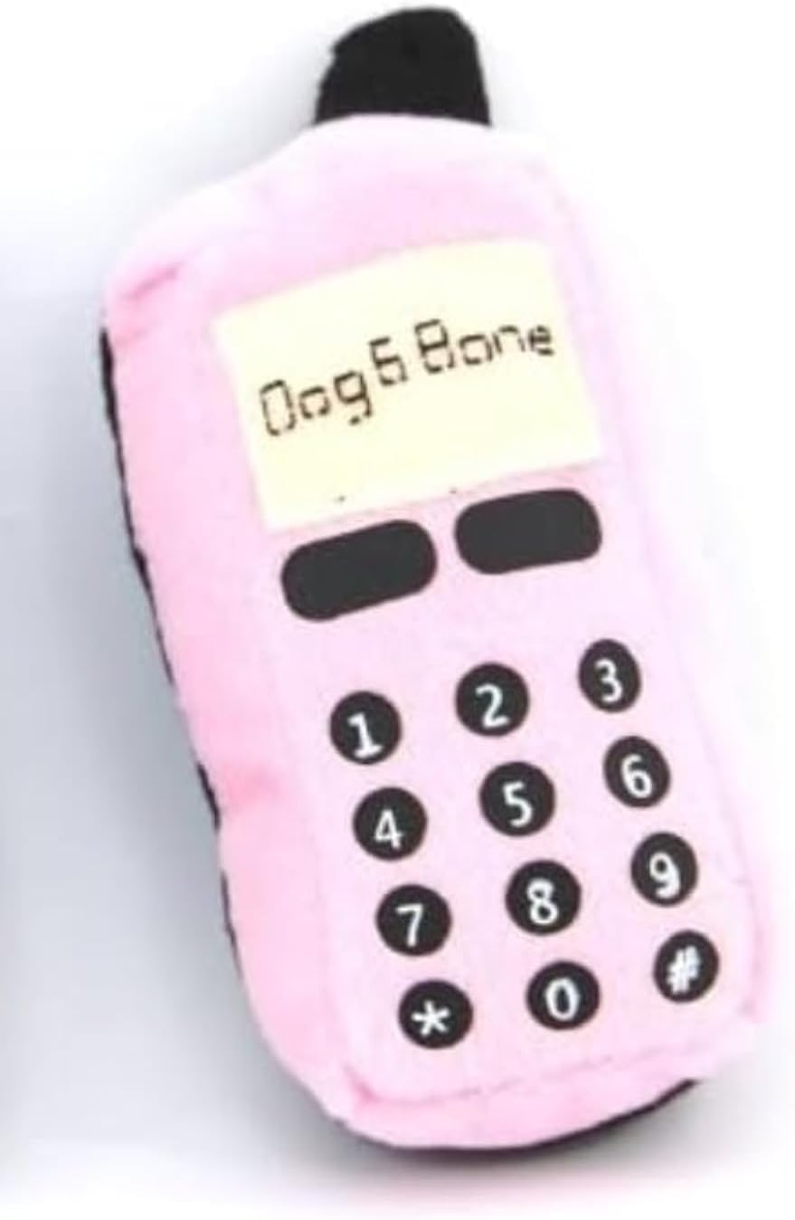 Zhhuoc Pink Pet Dog Puppy Funny Cellphone Shape Plush Doll Playing Training Chew Squeaky Toughs Plush Fluffy for Awesome Pet for Puppy Small Medium Dog Supplies