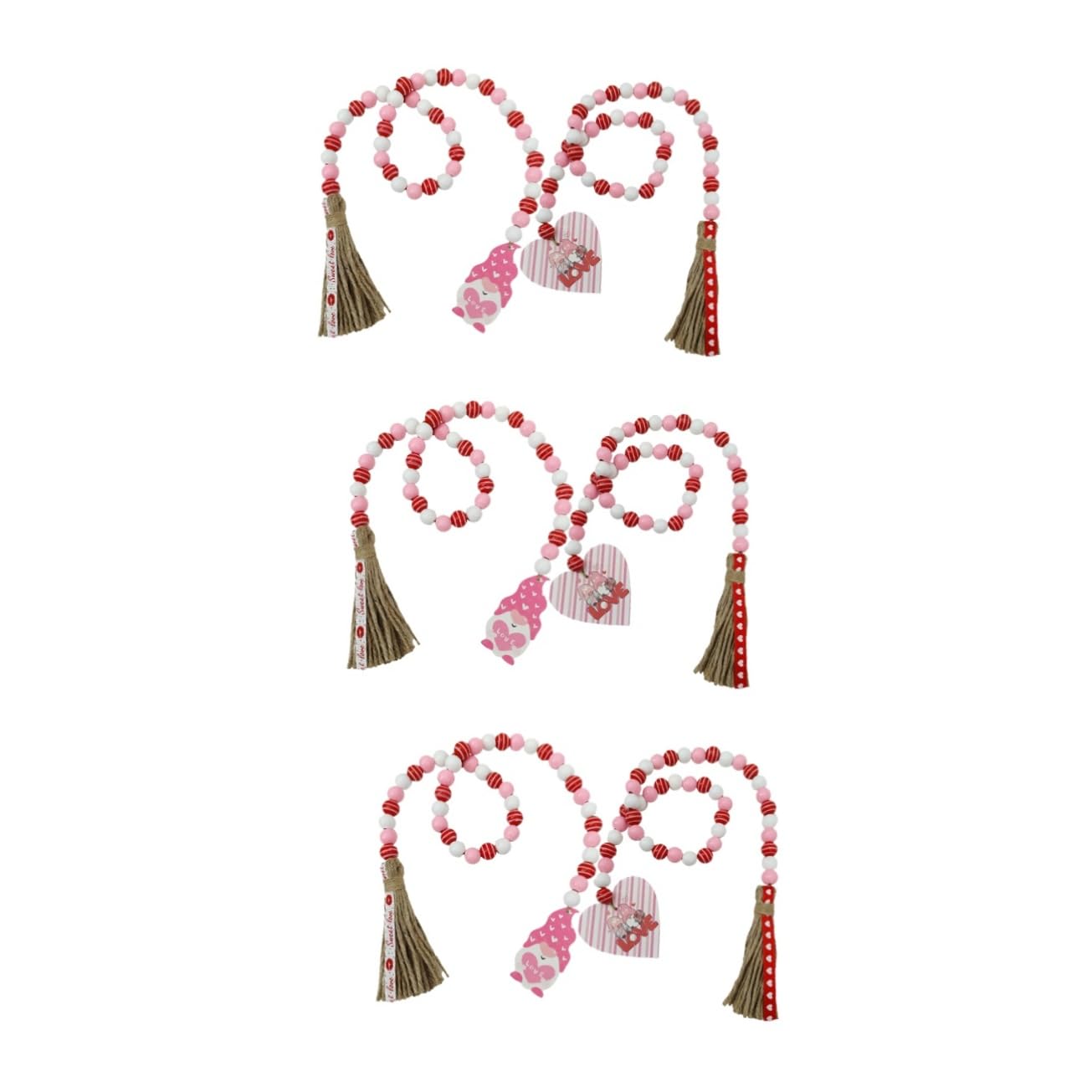 6 STK Perlen Zum Valentinstag Dekorative Perlen Bauerngirlande Quasten-perlen- Valentinstag Girlande Perlengirlande Dekorationen Für Zu Hause Hanfseil Das Banner Natürlich