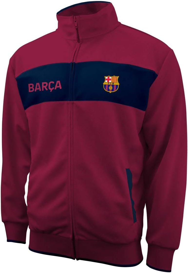 Icon Sports Men FC Barcelona Officially Licensed Zipper Soccer Jacket 016