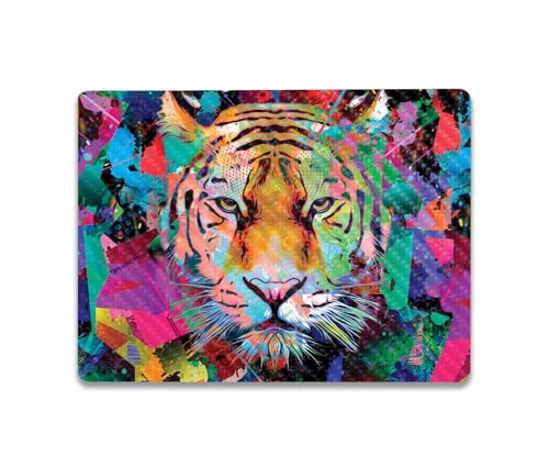 Image of MightySkins Carbon Fiber Skin Compatible with Microsoft Surface Laptop Go 3 (2023) Full Wrap Kit - Neon Tiger | Protective, Durable Textured Carbon Fiber Finish | Made in The USA