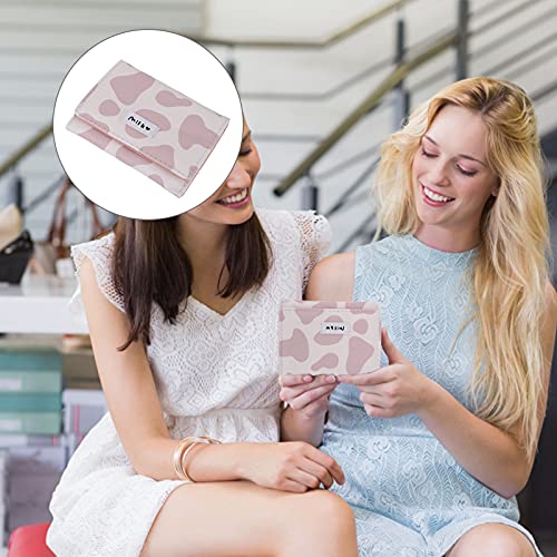 VALICLUD Cow Wallet Kawaii Wallet PU Tri-folded Cow Print Purse Cute for Teen Girls3