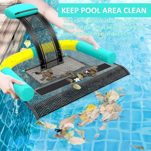 Poolvio Tierrettende Fluchtrampe für Pool, Retten Sie Tiere im Schwimmbadgerät handlich, Poolzubehör in schwimmender Rampe rettet Frösche, Kröten, Tiermäuse, Vögel