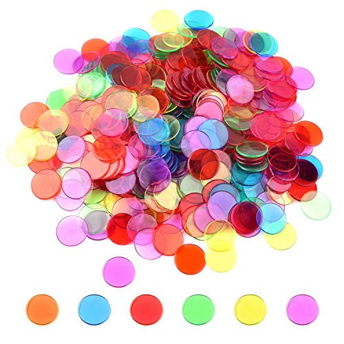 Muzboo 200pcs Bingo Chips Jetons de Jeux Transparents Compteurs en Plastique pour Compter ou Marquer Cover