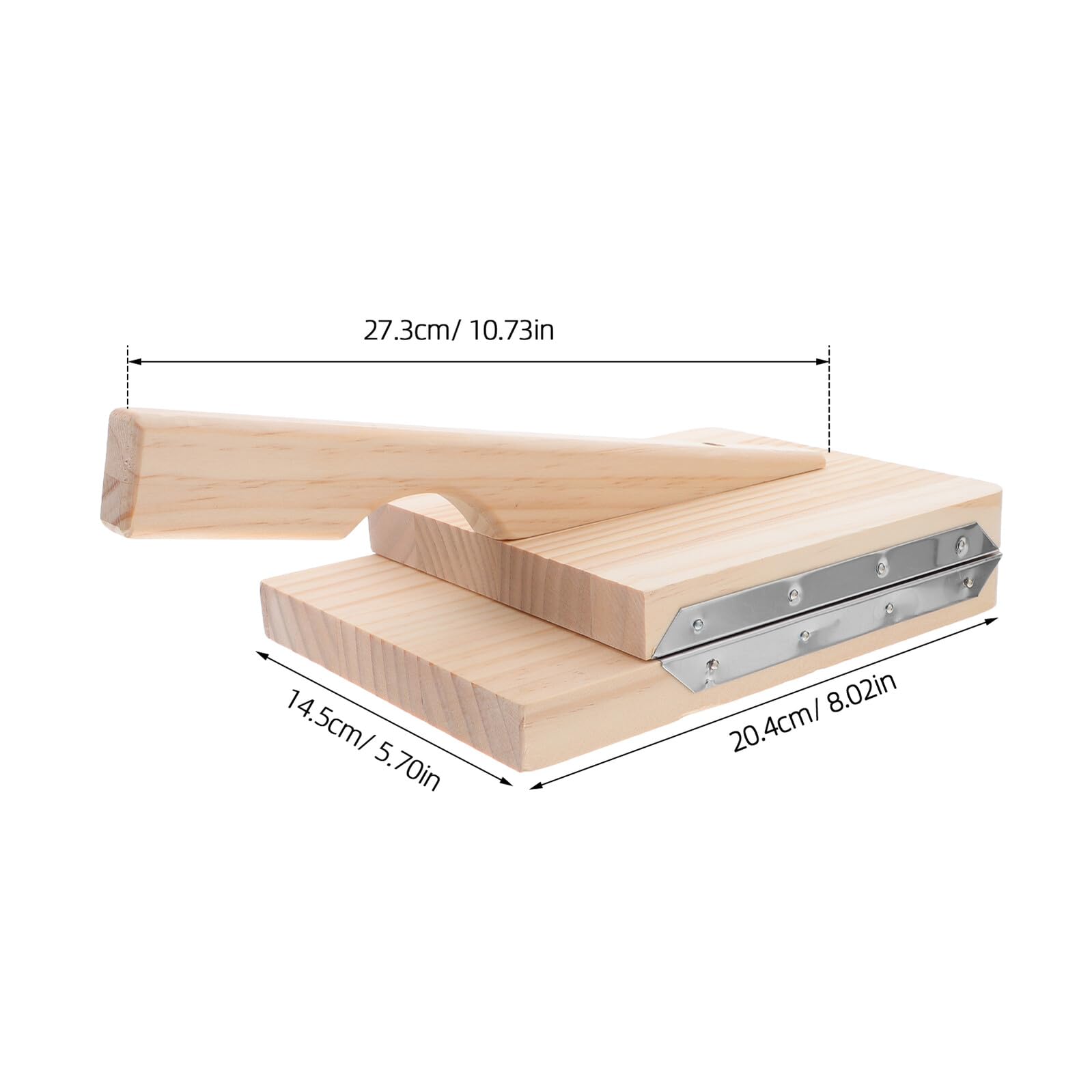 Housoutil Molde de Madera para Masa de Dumplings Prensa de Acero Inoxidable Herramienta Práctica para Prensar Masa Uniforme Adecuado para Repostería y Cocina Casera