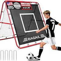 BAGAIL Doppelseitiges Rebounder-Netz, Fußballnetze, verstellbare Winkel, anpassbare Struktur, Rebound-Netz mit Ziel für Geschicklichkeitstraining, tragbare Fußballtore für den Garten, 120x120cm