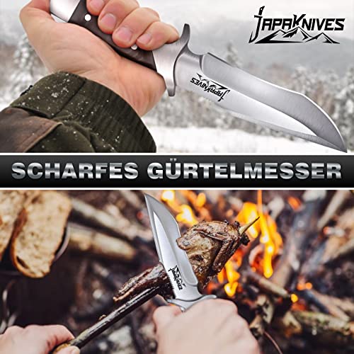 Japaknives Outdoor Survival Messer Jagdmesser Scharf Bushcraft Messer Gürtelmesser Bowie Messer Fahrtenmesser Full Tang… - Image 3