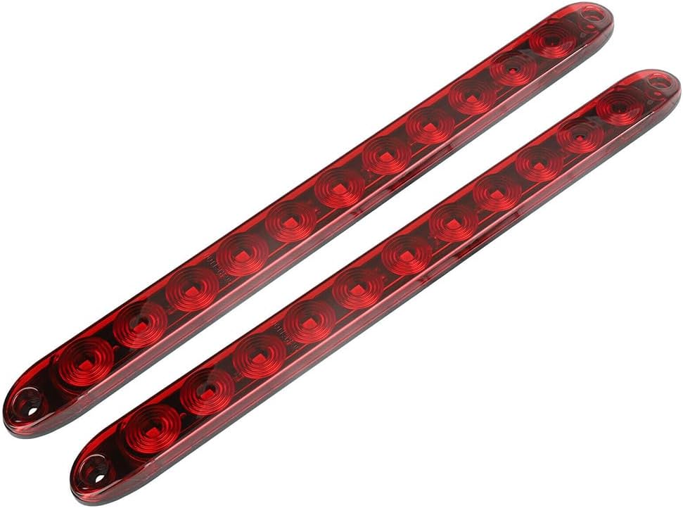 2Pcs Stop Light 12LED Tail Brake Lamp Bar 12V Truck Trailer Lorry Bus Brake Identfication Light-Yellow