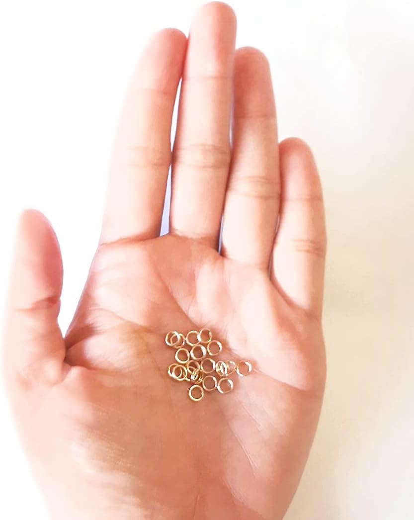 20pcs 14/20 Yellow Gold Filled Round Split Ring 4.5MM OD, 3.3MM ID Jump Ring Connector for Charms and Jewelry Finding by CRAFT WIRE