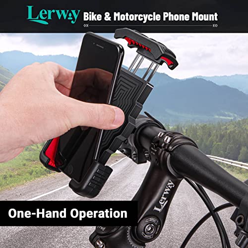 Image of Inkbird LERWAY Bike Phone Holder Bike & Motorcycle Phone Mount Universal Mount with 360 Rotation Handlebar Clamp with Aluminum Arms for Smartphones and GPS Devices Between 4.6 and 6.5 inches