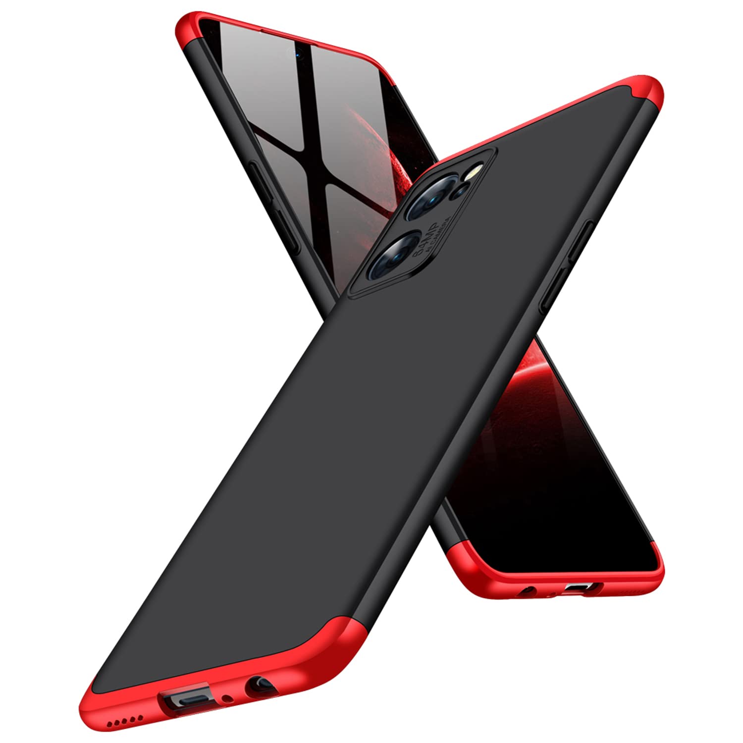 Kapa Double Dip Full 360 Protection Back Case Cover for Oppo Reno 7 (5G) (Red, Black), Poly Carbonate (B0B2RK639T) Amazon Price History, Amazon Price Tracker
