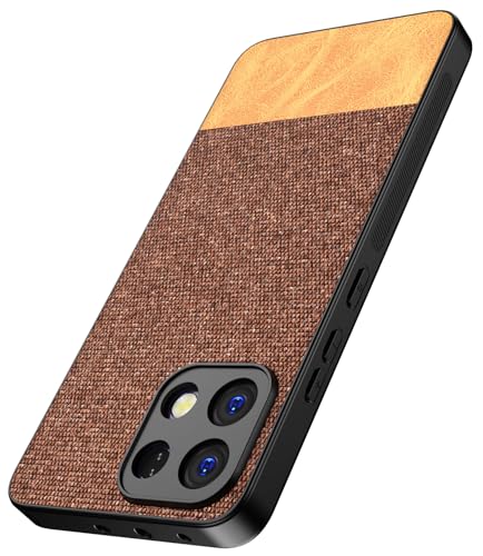 Image of Kapa Soft Fabric & Leather Hybrid Protective Back Cover for Oppo K13 5G | Shockproof Slim Hard Anti Slip Back Case (Brown)