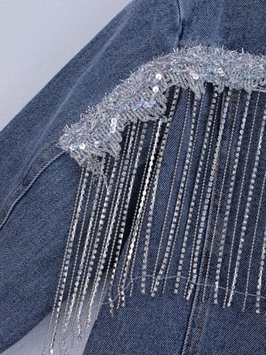 Image of WELAKEN Girls Denim Jackets - Trendy Button-Up Outerwear for Kids