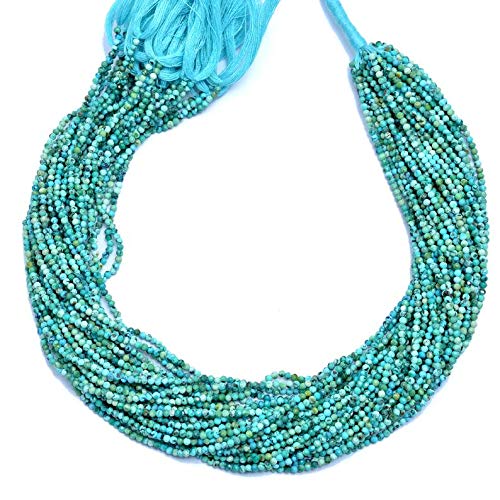 Turquoise Naturelle perles en vrac 2mm rondelle facettée Arizona 2 brins