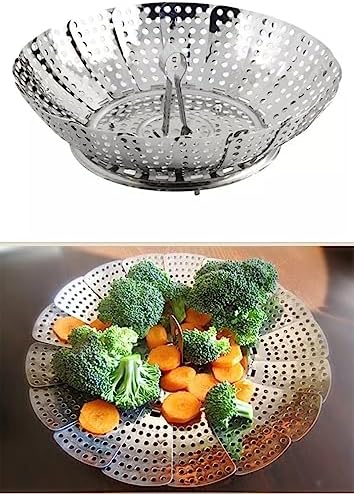 Busstier Buharda Pişirme Aparatı, Metal Buharda Pişirici, Katlanabilen Buharda Pişirme Aleti - Görsel 2