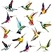 24 Pezzi Adesivi per Finestra Colibrì,Adesivo per finestra di uccello,Anticollisione Decalcomanie per Prevenire l'Uccello Scioperi,Rimovibile Animale Adesivi da Parete per Porte in Vetro Del Soggiorno