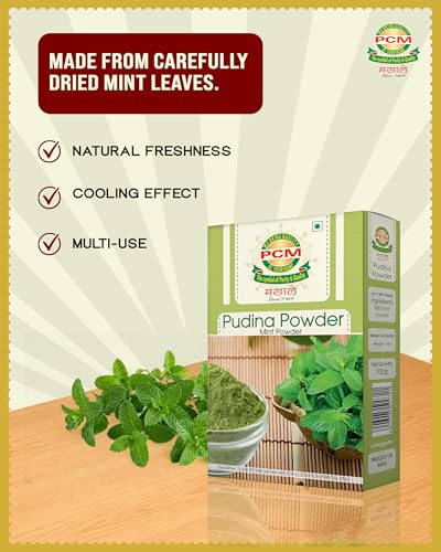 Image of PCM Mint Powder 500g | Dry Pudina Powder for Curries, Chutneys & Beverages
