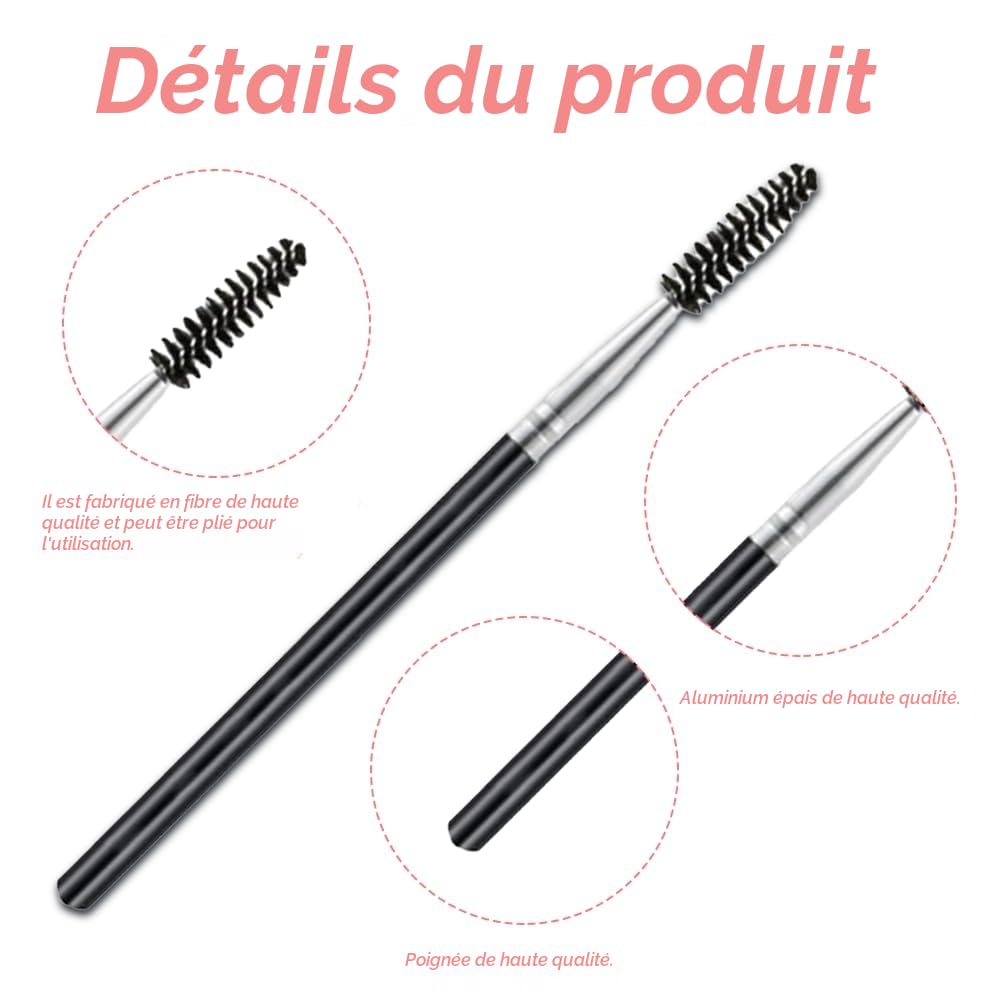 Brosse à Cils, 3 Pcs Brosse à Sourcils, Peigne à Cils, Brosse pour Cils, Brosse à Cils Portable, pour L'extension des Cils et le Lifting des Sourcils