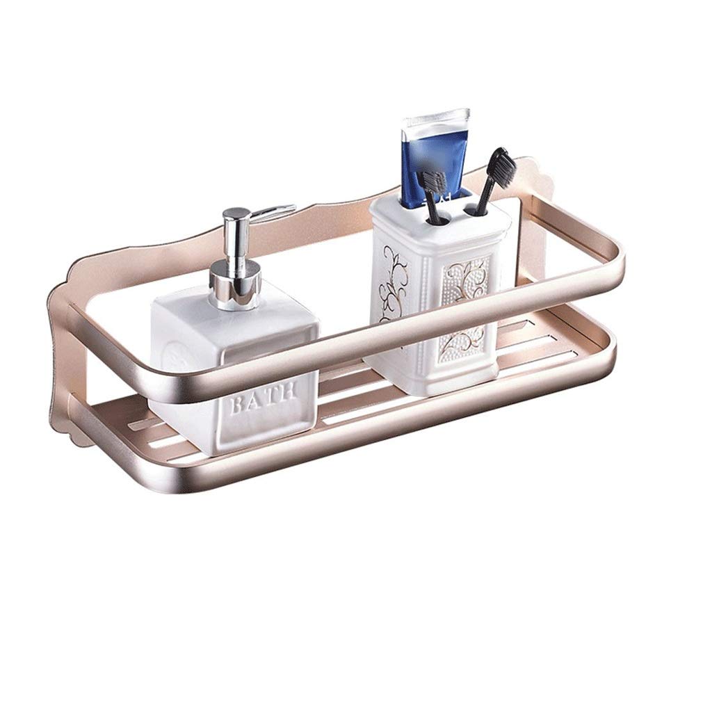 Generic Bathroom Shelf Shower Shelf Adhesive Aluminum Shower Caddy for Shampoo Kitchen Rack Storage Organizer