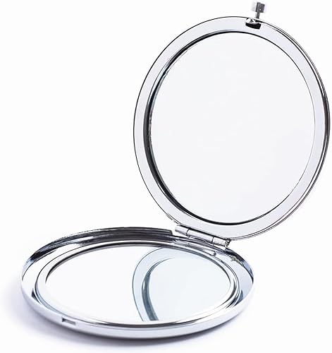 Espejo compacto de aumento para bolsos con aumento de 2 x 1x, mini espejo plegable de maquillaje de viaje de doble cara, perfecto para bolso, espejo
