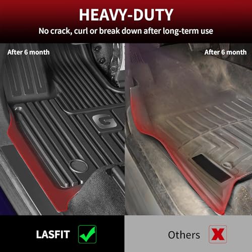 Image of LASFIT Floor Mats for Mercedes Benz G Class 2019-2026 550 /580 /63 AMG | All Weather TPE Non-Slip 1st & 2nd Row Car Mats, Black