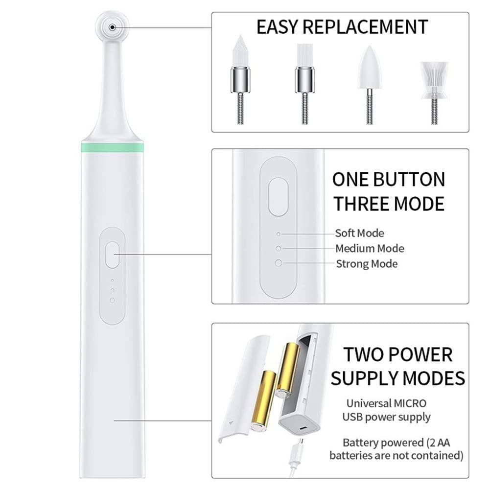 Cepillo De Dientes EléCtrico para Perros, Herramienta para Eliminar La Placa Dental De Las Mascotas Kit EléCtrico De 3 Modos De Trabajo Borrador De Dientes para Cachorros (2 Pcs)
