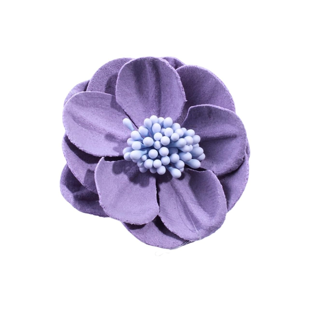 CVEVSFG 10PCS 5CM Artificial Felt Fabric Flowers With Stamen For Wedding Invitation Chic Fake Flower For Home Dress Decoration(Lavender)