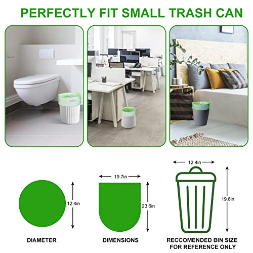 Small Trash Bags 4-6 Gallon, Inwaysin 200 Count Biodegradable Trash Bags 4 Gallon, Extra Strong Small Garbage Bags Unscented, Size Expanded, Green, For Bathroom Bedroom Office Kitchen Trash Can #TOP5