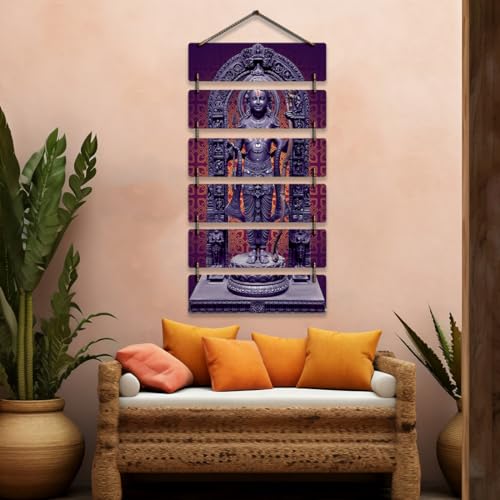 Image of CAPIO ART Welcome Wooden Quote Wall Hanging Decoration Items for Home Decor | Mdf Art for Living Room & Bedroom | Decorative Item for Office & House | Gifts Modern Wood Hanger - Ram Ji-1