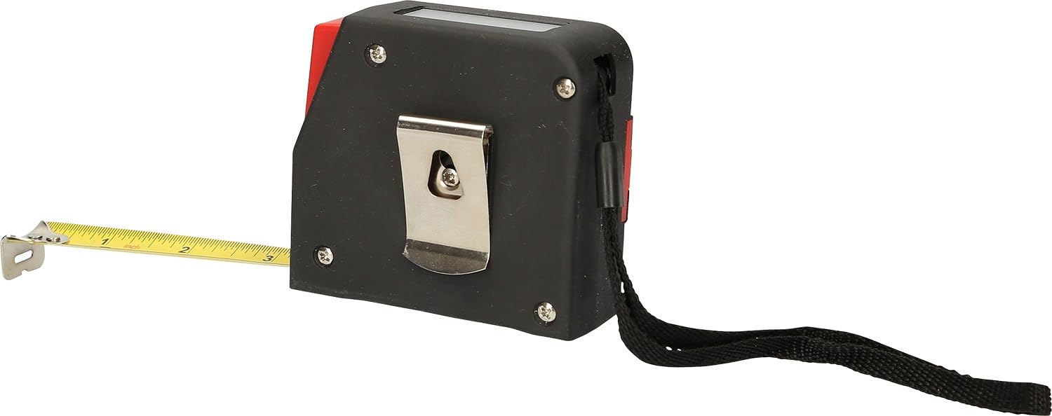 KS Tools 300.1111 Eelktryczna taśma miernicza z blokadą i klipsem do paska, cyfrowa, 5 m, 19 mm