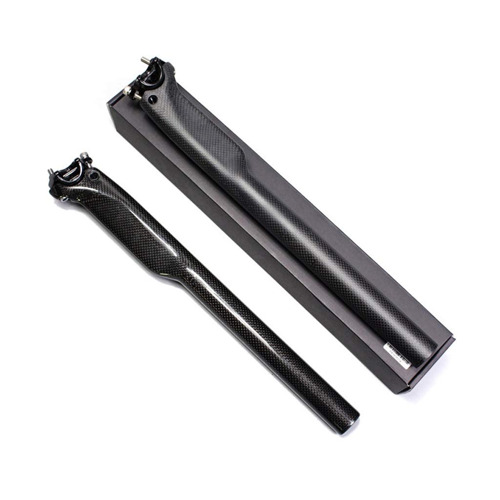Tija Sillin Bicicleta Montaña 27.2 mm, 3K Fibra Carbono Ajustable Tija de Sillín Suspensión Trekking Unisex Adulto para MTB Road Bike BMX Componentes (Color : 3K, Size : 31.6/350mm)